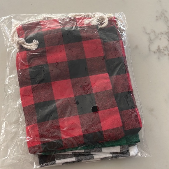 6 pieces plaid cotton gift pouches - Picture 3 of 8